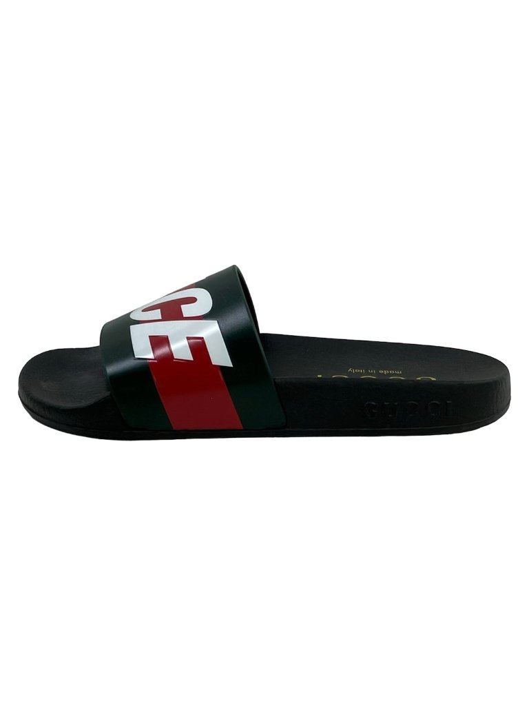Gucci Sandals 36 Logo Web Dark Green Bordeaux White Palace Collaboration